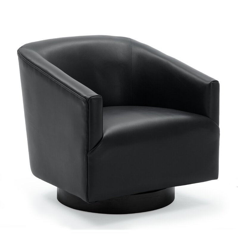Mcintyre 30" W Faux leather Swivel Barrel Chair & Reviews | AllModern